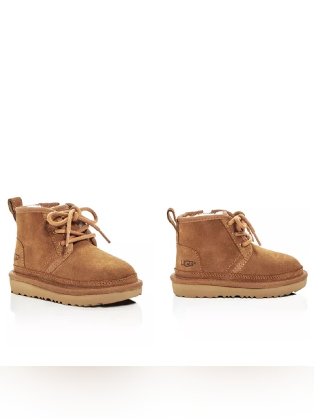 Kids Unisex Chestnut Brown UGG Neumel II Fleece-Lined Lace-Up Boots
